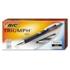 BIC Triumph Retractable Gel Roller Ball Pen, Black Ink, .5mm, Fine, Dozen