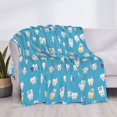 thumbnail image 3 of Zufioo Cute Healthy Teeth Print Horizontal Flannel Blanket, Anti-wrinkle, Anti-shrinkage, Anti-allergic Plush Blanket, Household Items Suitable for Bedroom-50"x40", 3 of 6