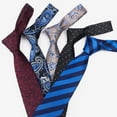 thumbnail image 3 of DONGTIAN Men's Polyester Neck Tie Set Pineapple Dragonfly Jacquard Casual Neckties Cashew Flower Pocket Square Shirt Suit Tuxedo Neckwear, 3 of 6
