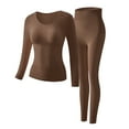 thumbnail image 4 of UJNDER Winter Seamless Thermal Underwear Warm Base Layer and Bottoms for Cold Weather All Day Comfort and Shaping Fit Thermal Underwear for Women Coffee L, 4 of 4