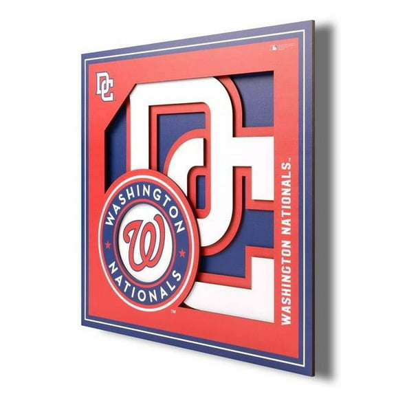 Washington Nationals 12'' x 12'' 3D Logo Wall Art