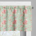 thumbnail image 3 of Ambesonne Flowers Valance Pack of 2, Retro Spring Blossoms, 54"X12", Mint Pink, 3 of 5