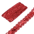 thumbnail image 1 of Uxcell 0.9 Inch x 14 Yards Sequin Trim Red Wave Flat Sequin Braid Trim for Crafts, 1 of 7