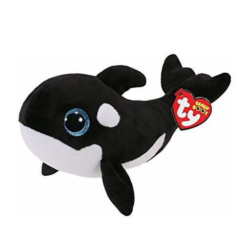 TY Beanie Boos -Nona the Black and White Whale (Glitter Eyes) Small 6" Plush