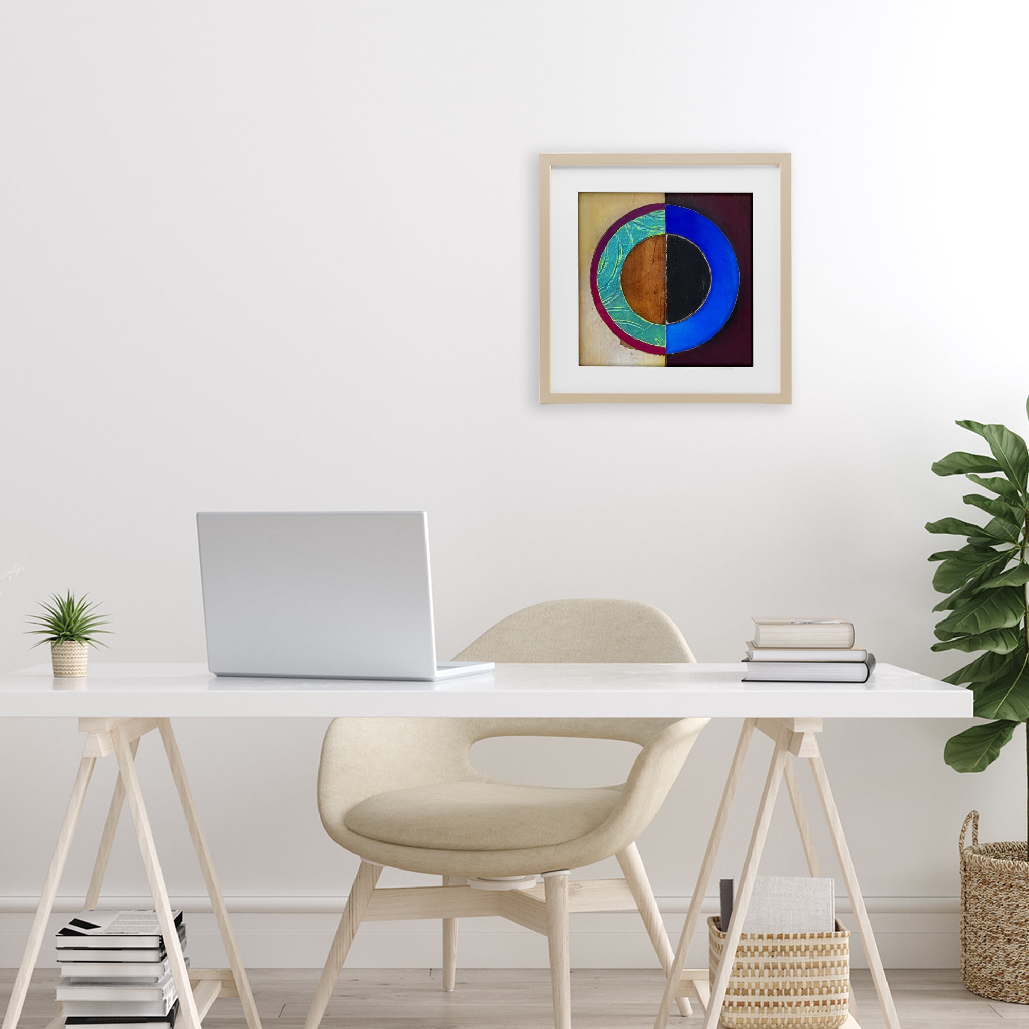 Stupell Industries Nautical Split Circle Birch Framed Print Under Glass, design by Matthew Finger