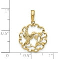 thumbnail image 4 of 14K Yellow Gold Hummingbird With Flower In Frame Pendant (23 X 16) Made Peru d4195, 4 of 6