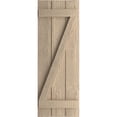thumbnail image 2 of Ekena Millwork 16 1/2"W x 38"H Rustic Three Board Joined Board-n-Batten Rough Sawn Faux Wood Shutters w/Z-Board (Per Pair), Primed Tan, 2 of 10