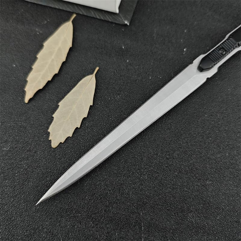 ABCISI 9.5in Tactical Fixed Blade Knife with Sheath, Steel Blade Aluminum Handle, Outdoor Survival Camping Fishing Hunting Knife Cutting Tool, Best Gifts for Men (Silver)