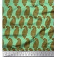 thumbnail image 1 of Soimoi Green Cotton Duck Fabric Brown Paisley Print Fabric by Yard 56 Inch Wide, 1 of 1