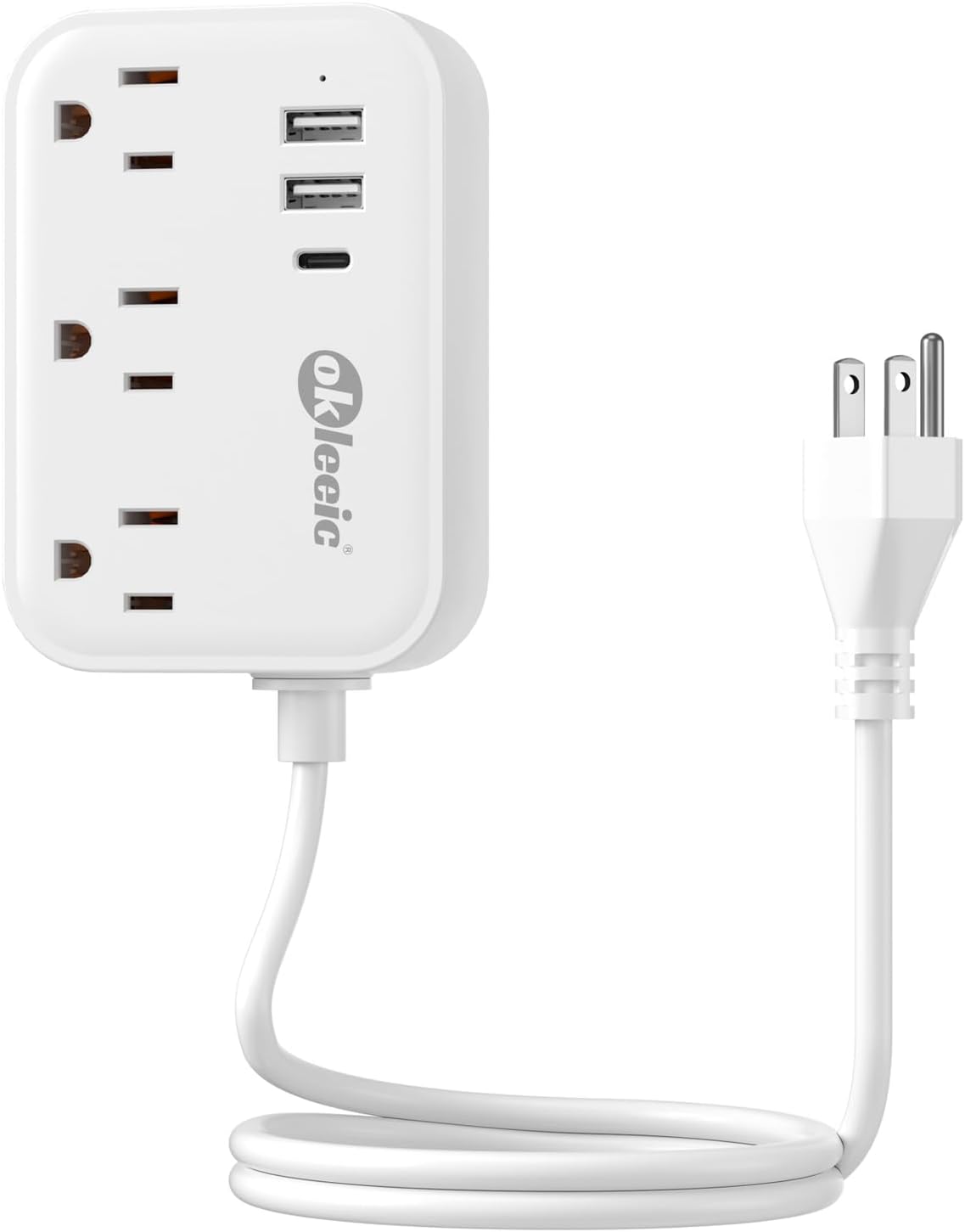 RGHJAR-Short Extension Cord 2 Foot - Small Surge Protector Appliance Power Strip, 14 Gauge Heavy Duty Extension Cord with 3 Outlets 3 USB, High Wattage for Microwave, Workbench, Kitchen, Garage Must