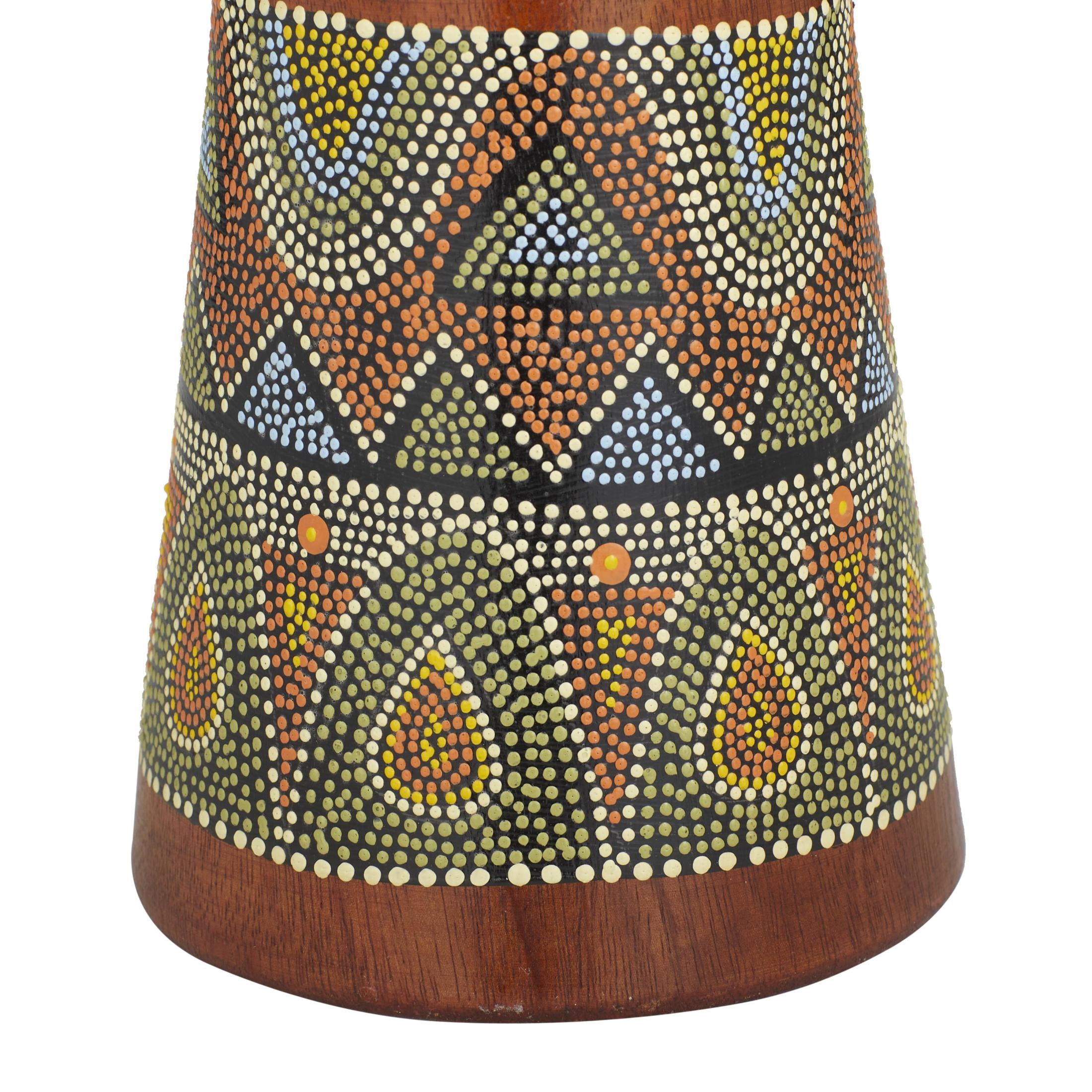 7" x 12" Brown Wood Handmade Djembe Drum Sculpture with Rope Accents, by DecMode