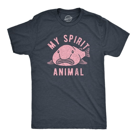 Mens My Spirit Animal T Shirt Funny Ugly Blobfish Joke Tee for Guys Graphic Tees