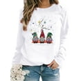 thumbnail image 1 of Innerwin Sweatshirts de Noël Imprimé Gnome pour Femmes, Pull-Over, Col Rond, Confortable, Blanc 2TG, 1 of 2