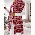 thumbnail image 2 of 2023 Christmas Scarf Women Winter Warm Snowflake elk Printed Scarves Vintage Lovers Knitting Long Scarf Wraps Gift Warm Towel, 2 of 4