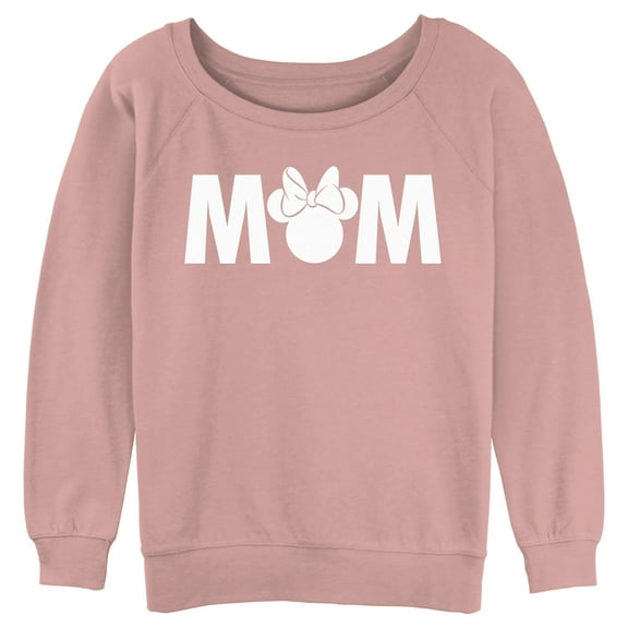 Junior's Mickey & Friends Mother's Day Minnie Mouse Mom Sweatshirt Desert Pink X Large