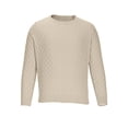 thumbnail image 3 of Hinvhai Mens Pullover Sweater Waffle Textured Long Sleeve Knitted Sweaters Beige 6(M), 3 of 5