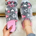 thumbnail image 6 of Kilaqueen Fashion Printed Winter Warm Slippers for Women, Cozy Fuzzy Scuff Slippers Slip-On Memory Foam House Shoes Outdoor Indoor, Christmas Gifts, 6 of 7