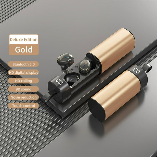 Auriculares Bluetooth, Auriculares inalámbricos, Auriculares con pantalla digital, Control táctil, Bluetooth 5.1, Lámpara LED de respiración, Auriculares Hi-Fi TWS, Auriculares, Auriculares IPX6, Auri