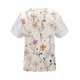 thumbnail image 3 of V Cuello Manga Corta Tops para las Mujeres Plegar Impreso Botón Delantero Casual Blusa Verano, Tops de Verano de las Mujeres V Cuello, 3 of 5