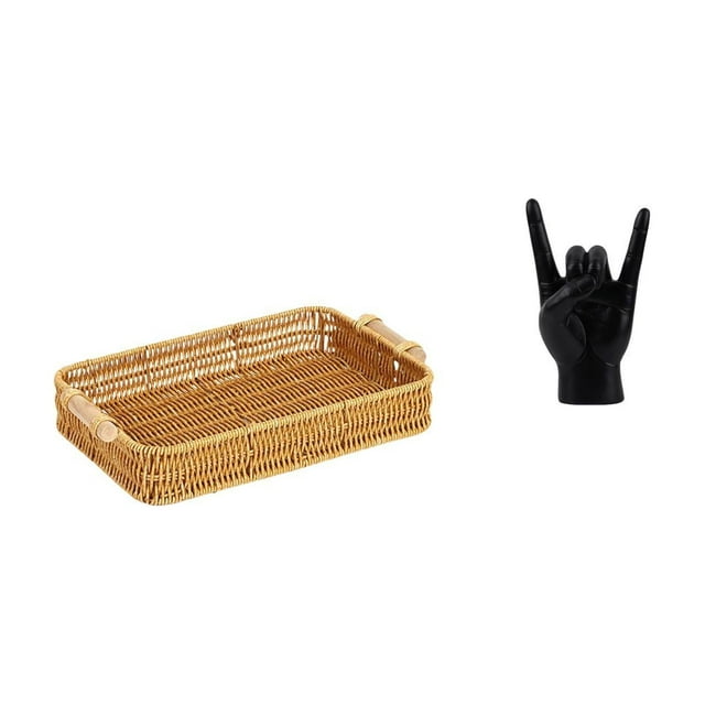 Escultura De Cesta De Frutas, Tazón Creativo Para Refrigerios Y Plato De Pan Con Diseño Artístico De Gestos De Mano Para Una Decoración Moderna Del Hogar.