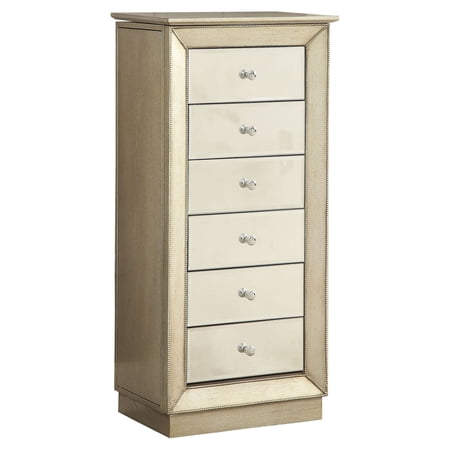 ACME Talor Wood Jewelry Armoire in Antique Gold