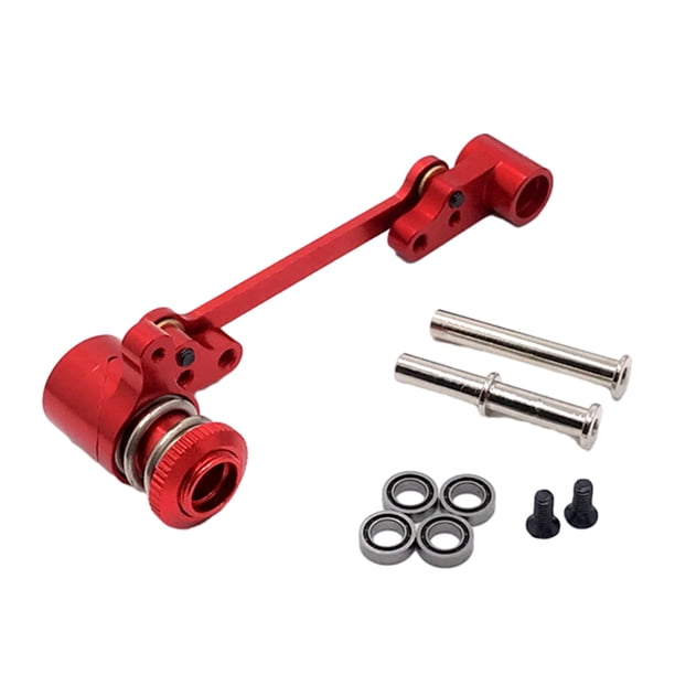 Bewildely 1 Uds 1/14 Servo protector de dirección completo de aleación de aluminio de alta precisión Rc Servo protector de dirección completo Kits de construcción modelo Rojo