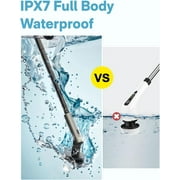 HOTO Cordless Electric Spin Scrubber, IPX7 Full Body Waterproof Long Handle Scrub Brush with 6 Brush Heads for Bathroom Tile Floor Shower