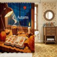 thumbnail image 2 of Erosebridal Autumn Text Shower Curtain 72Wx84L,Cozy Fall Bathroom Shower Curtain,Dark Blue, 2 of 6