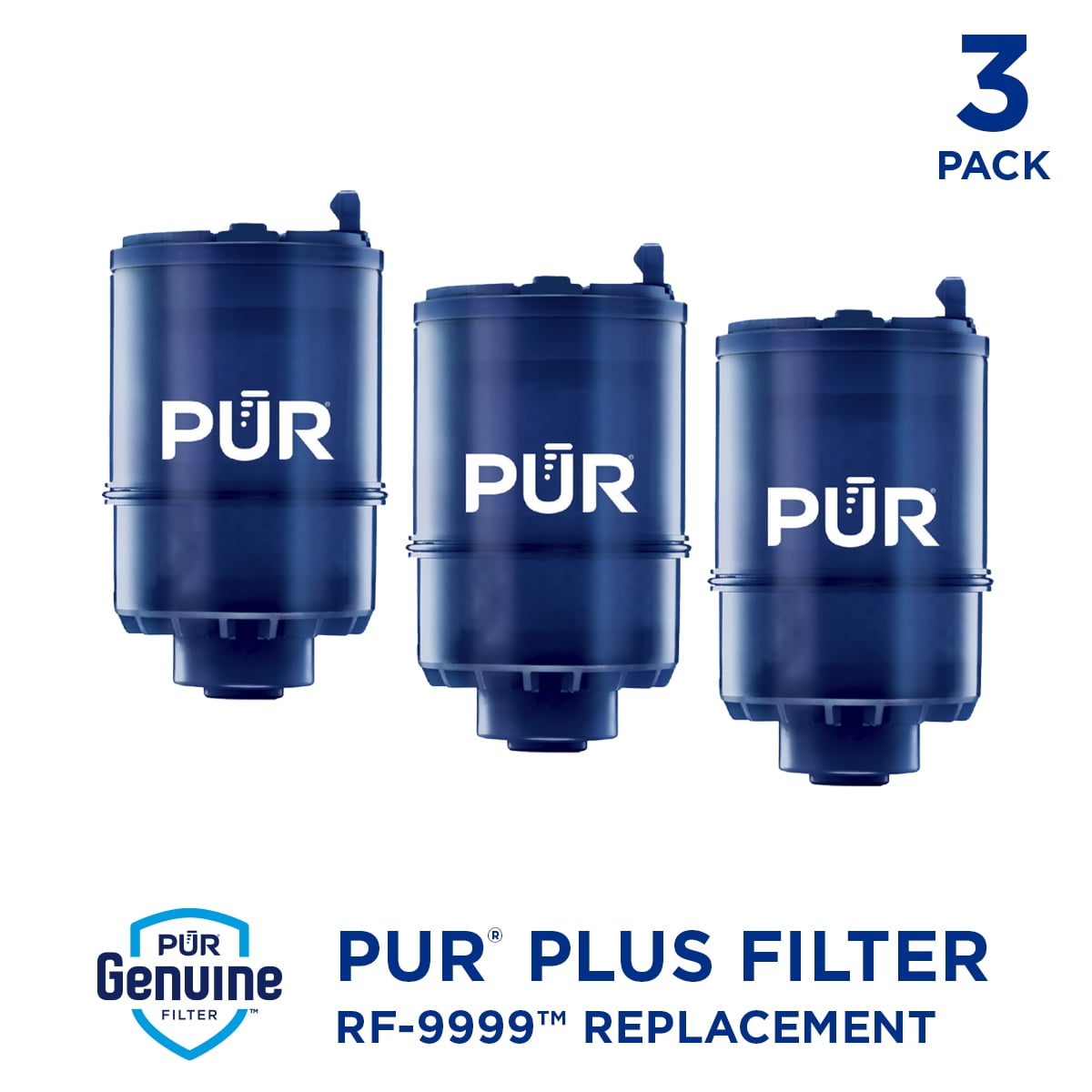 PUR Plus Mineral Core Faucet Mount Water Filter Replacement, 3 Pack, RF99993