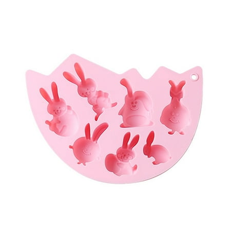 

Sorrowso 7 Holes Chocolate Moulds Easter Theme Bunny Shaped Silicone Material Baking Molds Holiday Cake Decorating Baking Gadgets