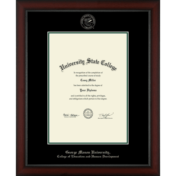 George Mason University College of Education and Human Development Diploma Frame, Document Size 10" x 14"