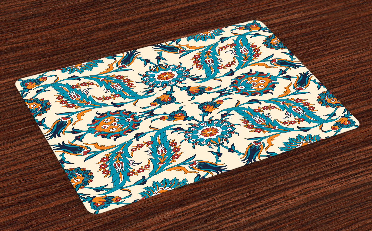 Arabesque Placemats Set of 4 Traditional Middle East Floral Classic