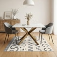 thumbnail image 3 of ODIKA 5'x7' Beige Gray Geometric Hygge Design Washable Area Rug Modern Abstract Pattern with Smoke Taupe Easy Care, Non-Shedding, Pet Friendly, for Small Living Room, Bedroom, 3 of 7