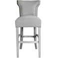 thumbnail image 1 of Sole Designs Bella Wingback Counter Height Bar stool for Kitchen Island or Home Pub, Modern Upholstered Armless Barstool with Back, Footstool and Nailhead Accent, 30" High, Platinum, 1 of 4