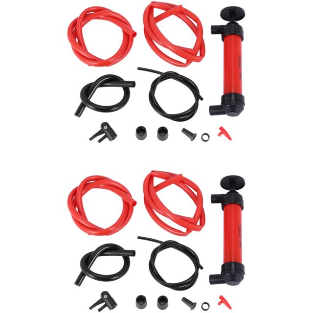 2X Kit de bomba de transferencia de sifón multiusos, con tubo de varilla medidora, herramienta de succión de extractor de combustible líquido para aceite, gasolina, fluidos y aire
