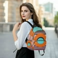 thumbnail image 6 of FORMRS Mini Backpack Purse for Women Travel Daypack Casual Shoulder Bag, Orange Circle, 6 of 7