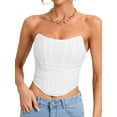 thumbnail image 1 of Women's Bustier Tube Tops Strapless Sleeveless Crop Corset Top, 1 of 8
