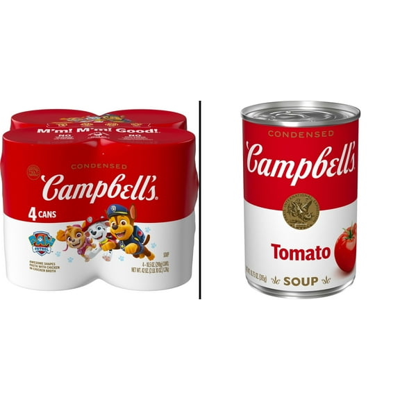 Campbell's Condensed Paw Patrol Chicken 4 pk & Campbell's Condensed Tomato Soup 10.75 oz