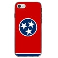 thumbnail image 1 of DistinctInk Clear Shockproof Hybrid Case for iPhone 7 8 SE (2020 Model) 4.7" Screen TPU Bumper Acrylic Back Tempered Glass Screen Protector - Tennessee State Flag - US State Flag, 1 of 5