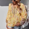 thumbnail image 4 of Tops Para Mujer Blusa Informal Elegante Camisas de Manga Larga Primavera Otoño Estampado Con Cuello en V Camisa Suelta Top Con Cuello en V Camisa Superior Odeerbi ODB172831, 4 of 6