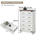 thumbnail image 3 of Merluxy Farmhouse 5 Drawers Dresser Chests for Bedroom,Heavy Duty Closet Storage,Living Room,White, 3 of 10