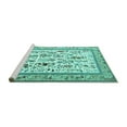 thumbnail image 2 of Ahgly Company Machine Washable Indoor Square Persian Turquoise Blue Traditional Area Rugs, 7' Square, 2 of 4