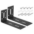 thumbnail image 1 of Unique Bargains Attaches d'Angle en L, 2 Pcs 120x40x60 mm en Acier Inoxydable, Code d'Angle Réglable à 90 Degrés pour la Réparation de Meubles (Noir), 1 of 7