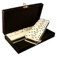 thumbnail image 4 of Marion & Co. Domino Double Six Black & White Two Tone Jumbo Tournament Domino with Spinners in Elegant Velvet Case, 4 of 4