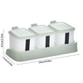 thumbnail image 2 of Nkmbld Sugar & Condiment Jars Organizer Press Type Seasoning Box Easy 3 Compartments Spice Dispensers for Salt Sugar Cardamon Cruet Cinnamon, Green, 2 of 8