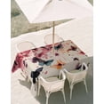 thumbnail image 3 of 60x84 Inch Outdoor Tablecloth with Umbrella Hole Zipper Rectangle Flowers Butterfly Rectangular Tablecloths Outside Waterproof Vintage Rustic Ombre Spring Floral Patio Table Cover for Picnic Party, 3 of 8