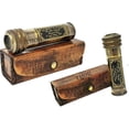 thumbnail image 2 of Handmade Antique Brass Working Kaleidoscope With Brown Leather Case Gift for Everyone, 2 of 3