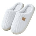 thumbnail image 3 of Gubotare Womens House Shoes Slippers Girls Faux Fur Bunny Scuff Slippers Size 6.5 (White,6.5), 3 of 7