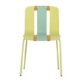 thumbnail image 5 of DIANJIE 4-Pack Modern Striped Color Block Chairs Indoor Outdoor PP Plastic Seat Sturdy Metal Legs for Living Room Balcony CafÃ© Terrace, 5 of 8