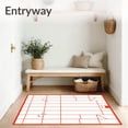 thumbnail image 3 of ODIKA 8'x10' Machine Washable Non-Slip Area Rug, Classic Baseball Field Inspired Interlocking Grid Patch High Traffic Rug, Red, 676040, 3 of 5